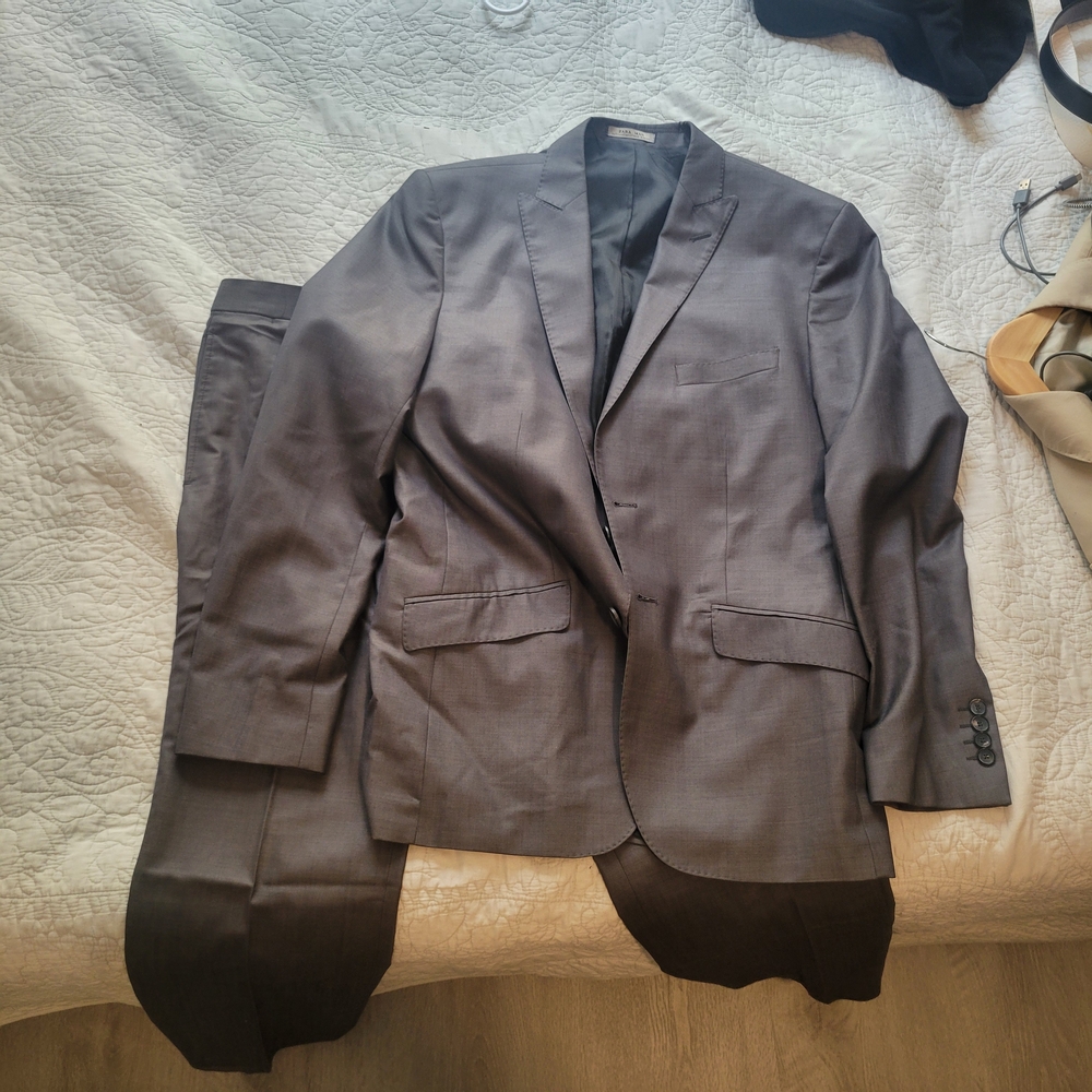 Zara Gray Suit Classic Business Style